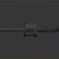 Tactical Heavy Machine Gun With Rotating Barrels Drum Magazine And Grip