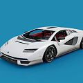White Luxury Sports Car With Red Interior And Sleek Black Wheels Design