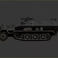Vintage Military Armored Vehicle With Tracked Wheels Cross Insignia And Gray Design