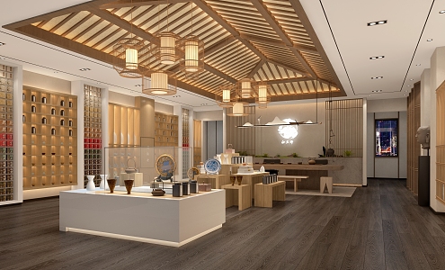 Japanese Tea Shop Sale Hall 3d model