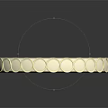 Gold Bangle Bracelet With Circular Decorations Smooth Shiny Surface And Reflective Effect 3d model