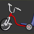 Kids' Tricycle With Red Frame Blue Seat Silver Handlebars And White Pedals