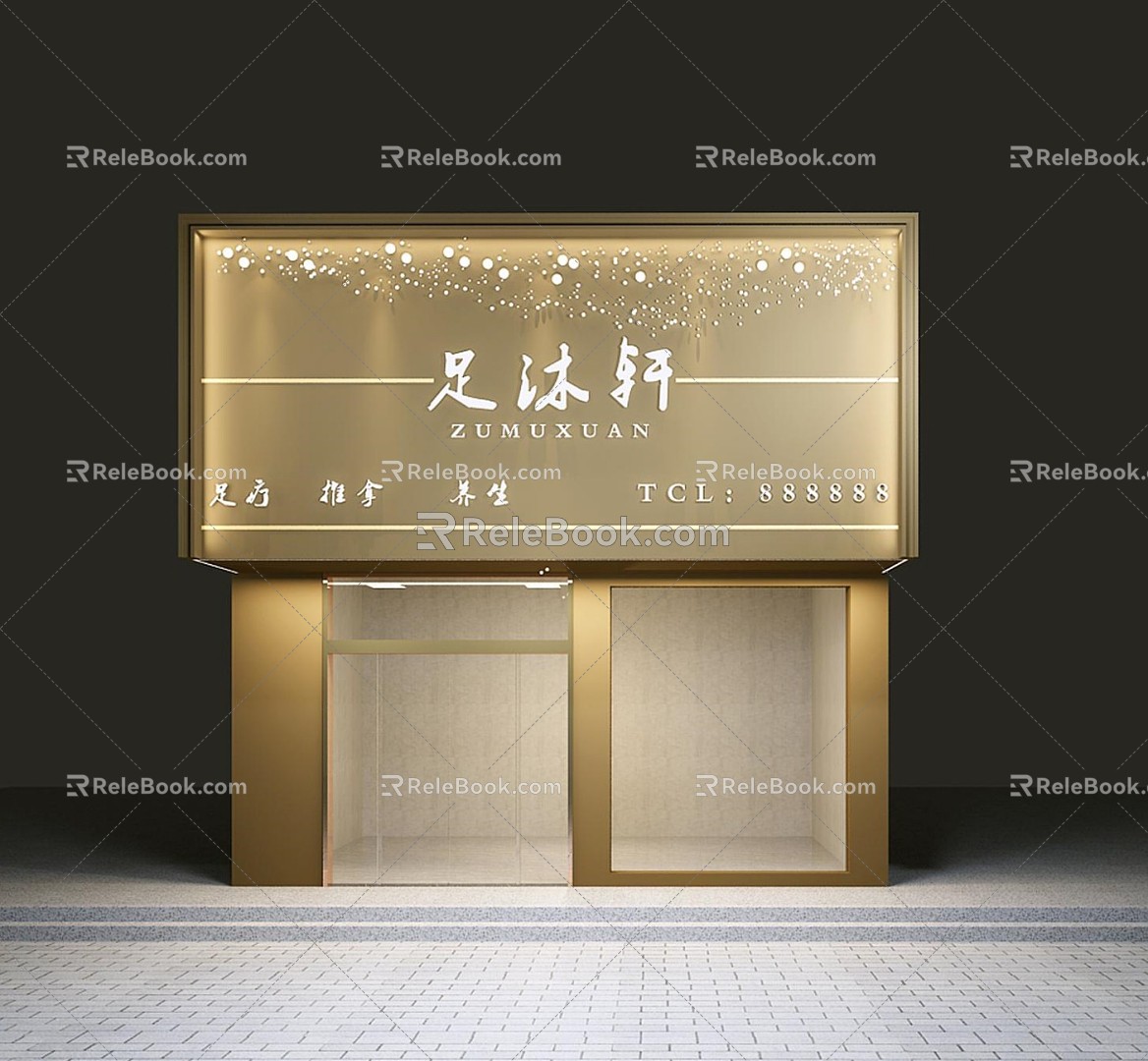 modern door head pedicure shop door head 3d model