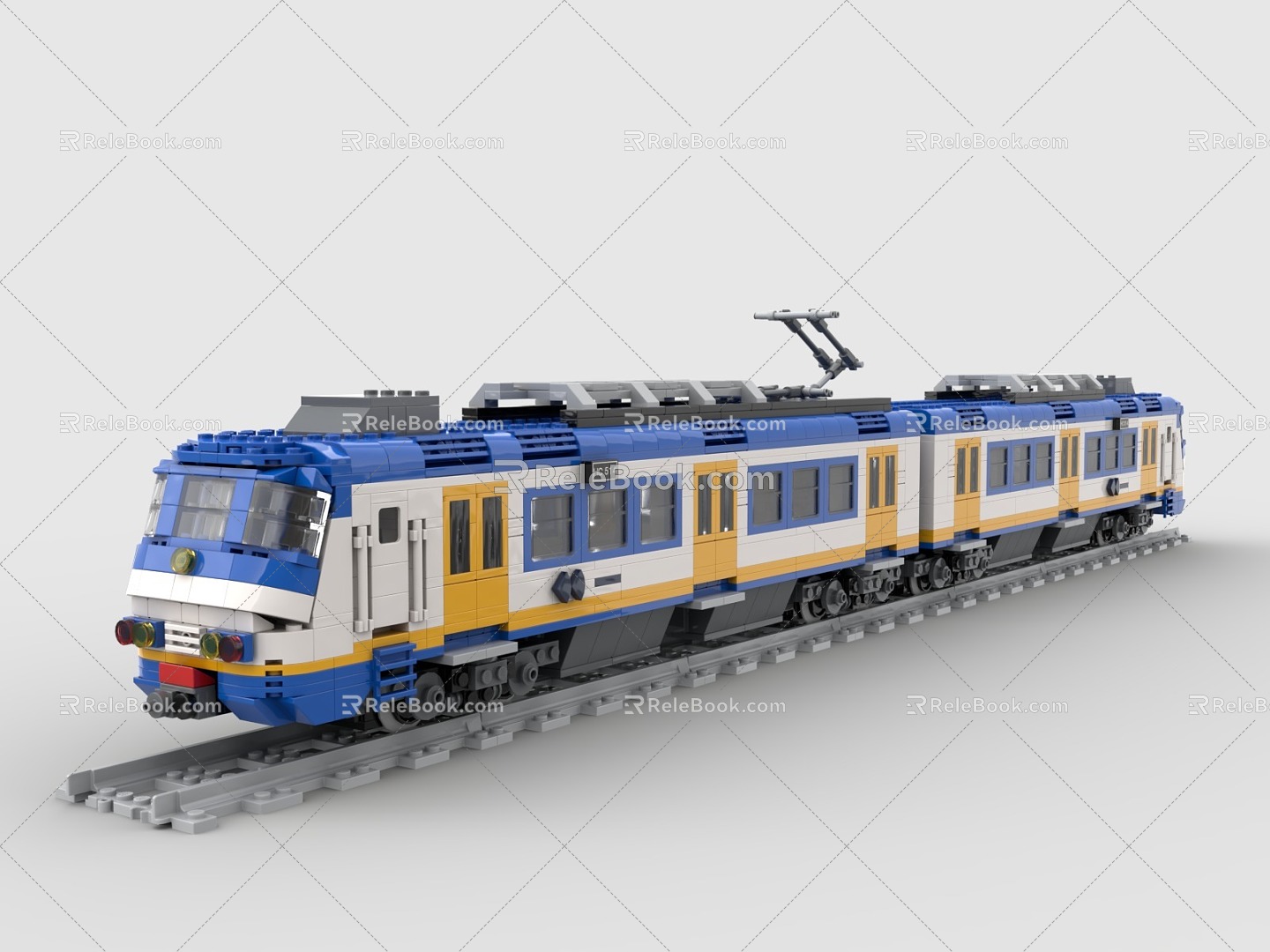 LEGO toy train light rail subway high-speed rail EMU urban rail train rail transit tram 3d model