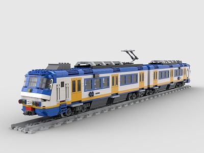 LEGO toy train light rail subway high-speed rail EMU urban rail train rail transit tram 3d model