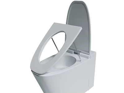 Modern White Toilet With Open Lid And Sleek Design For Bathroom Use 3d model