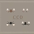 Modern CCD wall lamp combination 3d model