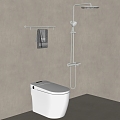 Modern Toilet Towel Rack Shower Bathroom Supplies 3d model