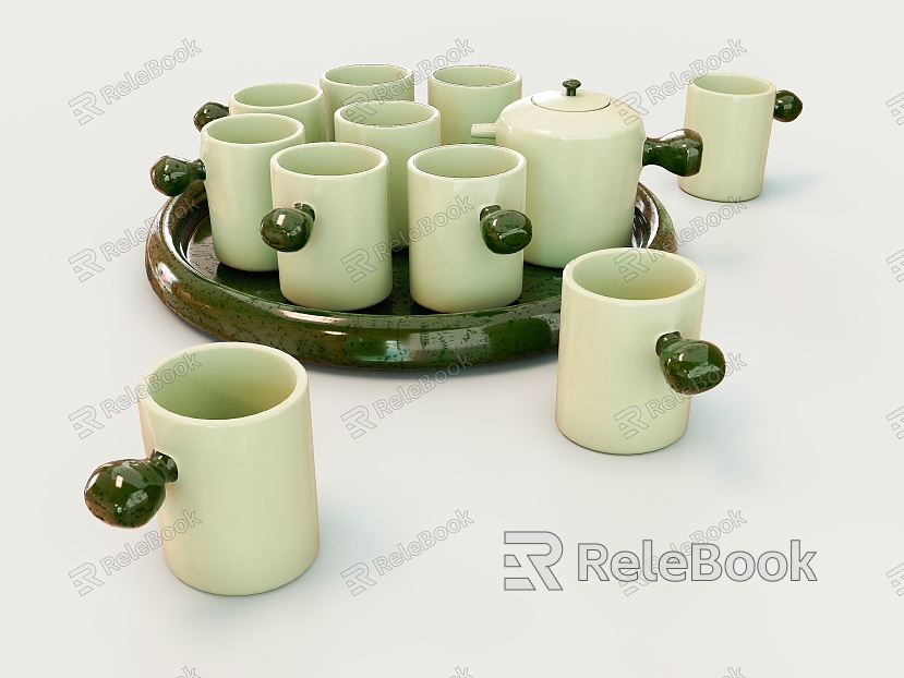 Nordic Tea Set suit Ceramic Water Cup Contrast Water Cup model