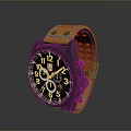 Stylish Modern Watch with Orange Leather Strap Black Dial and Metal Case Design