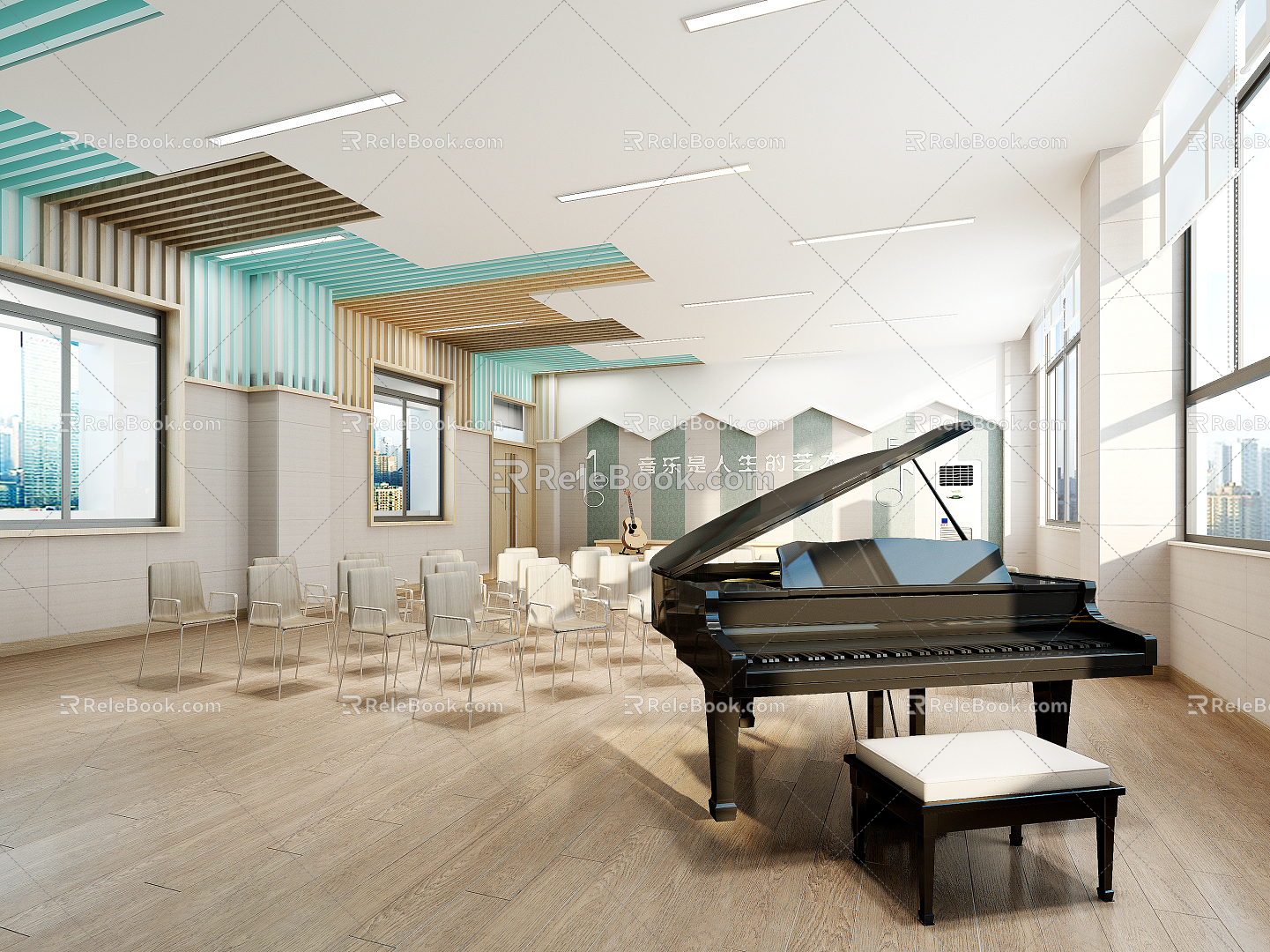 Modern Music Classroom 3d model