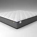 Comfortable Mattress With White Quilted Surface And Gray Zigzag Side Design