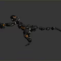 Mechanical Creature Character With Multi Limb Structure Black Orange Accents Robotic Joints And Clawed Feet