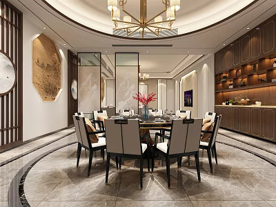 New Chinese-style private room box 3d model