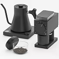 Modern Black Kitchen Appliances With Coffee Grinder Maker And Glass Container