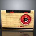 Vintage Electronic Radio With Wooden Texture Red Dial FM Function And Classic Design