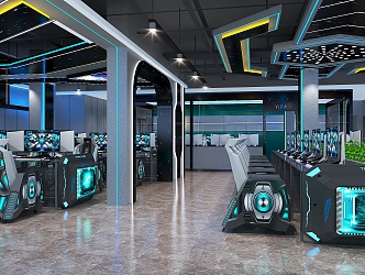 Modern Internet Cafe Shangcheng E-Sports Internet Cafe 3d model