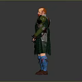 Scots Warrior In Green Kilt And Armor With Red Hair Holding Long Sword