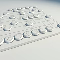 Interactive Area With Chinese Chess Setup On Wooden Board And Round Red Character Pieces