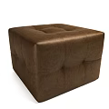 Brown Tufted Ottoman With Square Stitched Panels For Modern Living Space 3d model