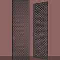 Elegant Chinese Style Room Divider With Scallop Pattern And Metal Frame 3d model