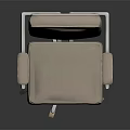 Beige Office Chair With Padded Backrest Armrests White Frame And Five Star Wheel Base
