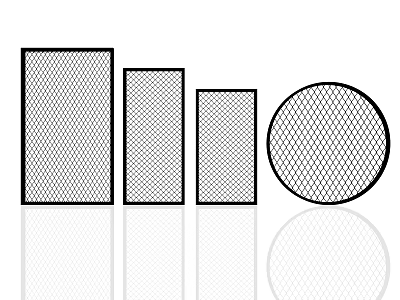 Various Shapes of Wire Mesh Fence Including Rectangular and Circular Designs 3d model
