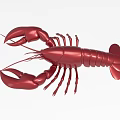 Red Aquatic Lobster With Shiny Shell Large Claws And Detailed Body Structure 3d model