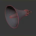 Professional Computer Speaker Featuring Gray Megaphone Design And 3D Rendered View