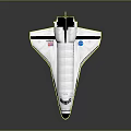 NASA Space Shuttle Orbiter With American Flag White Black Aerospace Design 3d model