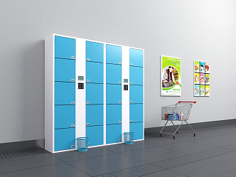 Modern Supermarket Storage Cabinet Supermarket Storage Cabinet 3d model