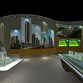 Innovative Exhibition Booth Design With Domed Glass Roof Curved Structure Interior Display Areas Modern Lighting