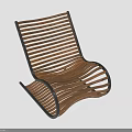 Woven Wooden Strip Chair With Curved Structure And Black Frame Design