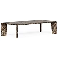 Modern Coffee Table With Unique Textured Surface And Square Legs Design 3d model