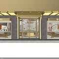 Elegant Jewelry Store Interior With Modern Display Cases And Chandelier Lighting