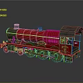 Vintage Red Steam Train With Golden Emblem And Classic Cab Design