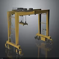 Heavy Duty Yellow Gantry Crane With Ladder Wheels And Hoist Mechanism