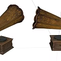Vintage Wooden Gramophone Audio Devices With Carved Horns And Classic Design