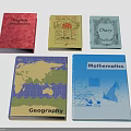 Collection of Educational Books Including English Phonetics Bible Story Diary Geography Math and World Map