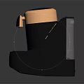 Modern Automatic Coffee Machine With Black And Gold Finish And Sleek Design