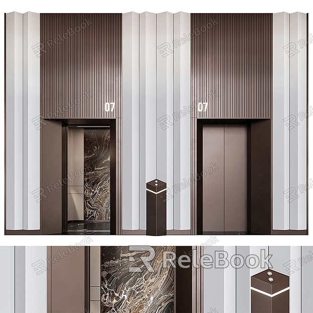 Light Luxury Two-door Elevator Lounge model