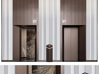 Light Luxury Two-door Elevator Lounge model