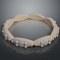 Beige Interlinked Bracelet with Geometric Shapes and Small Dots Modern Accessory Design