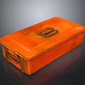 Vintage Orange Metal Box Decorative Ornament Set With Handles For Home Decoration