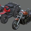 Modern Motorcycle Combination Modern Transportation Vehicle Motor Vehicle Motorcycle Motorcycle Mountain Bike Fashion 3d model