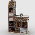 LEGO toy blocks medieval building house scene 3d model