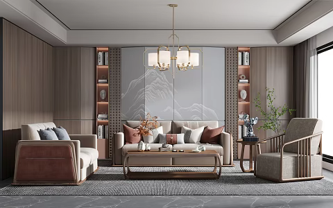 New Chinese Living Room 3d model