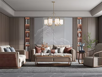 New Chinese Living Room 3d model