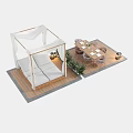Outdoor Dining Table Setup On Wooden Deck With Chairs Canopy Curtains Green Plants And Lantern