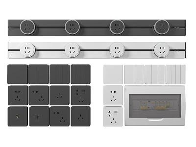 Modern switch socket mobile socket 3d model